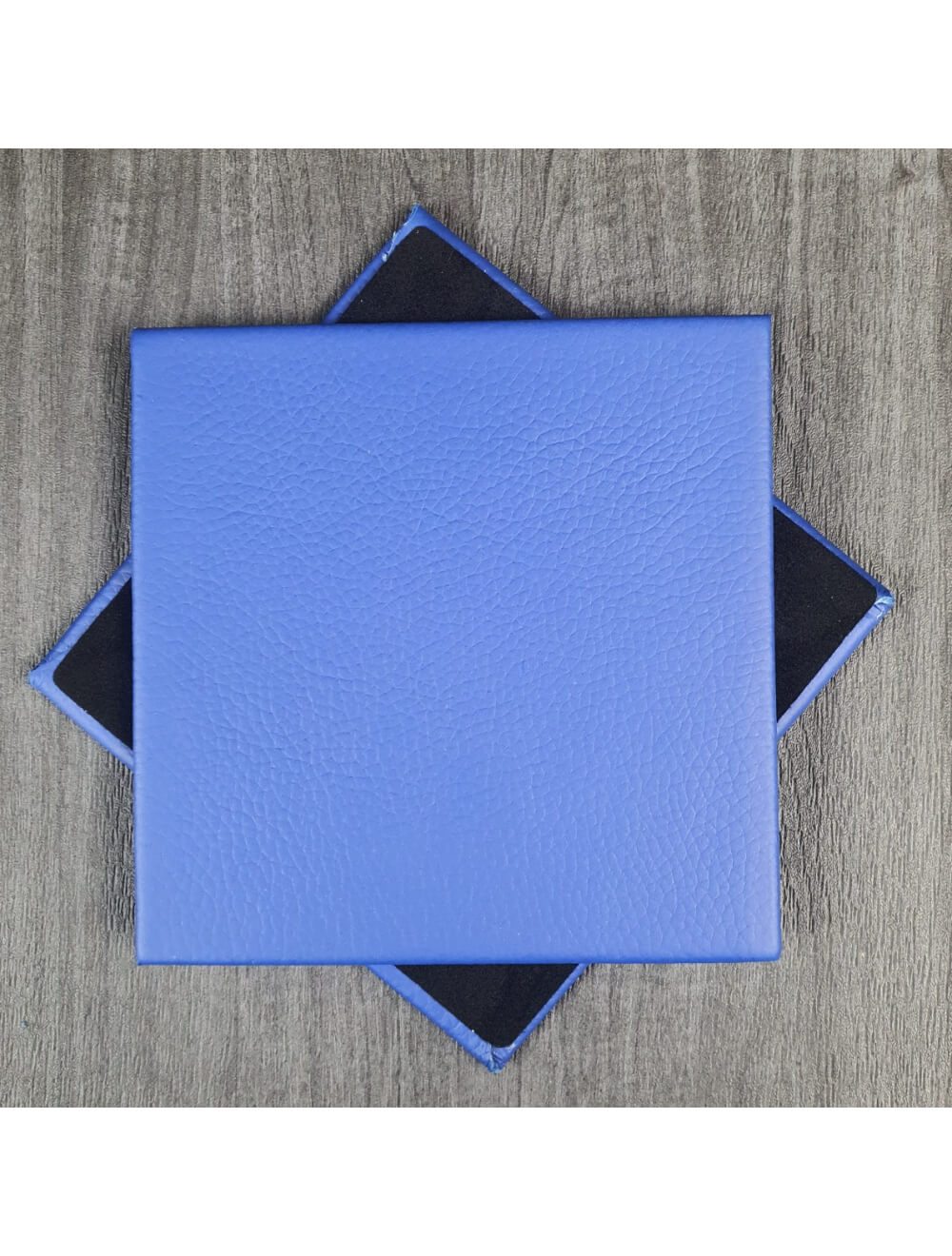 Deep Ultramarine Shelly Leder Coaster- 10 cm SQ (Verkaufsartikel)