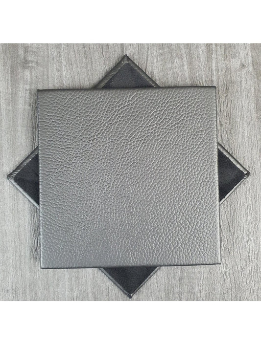 Schwarzer Shelly Leder Coaster- 10 cm SQ (Verkaufsartikel)