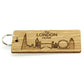 Key Fobs - Engraved Oak Veneer Wood - bhma