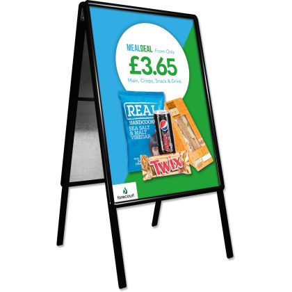 Snap Frame A-board Pavement Sign - Black - Worldwide Menus